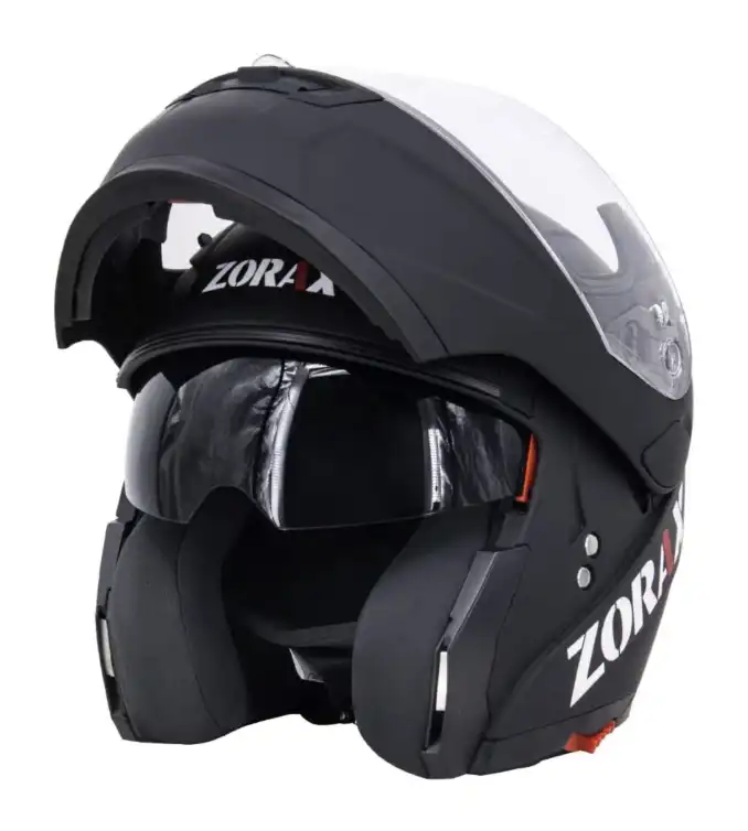 Zorax Safari Matt Black L (59-60cm) Double Visor Full Face Motorcycle Motorbike Helmet