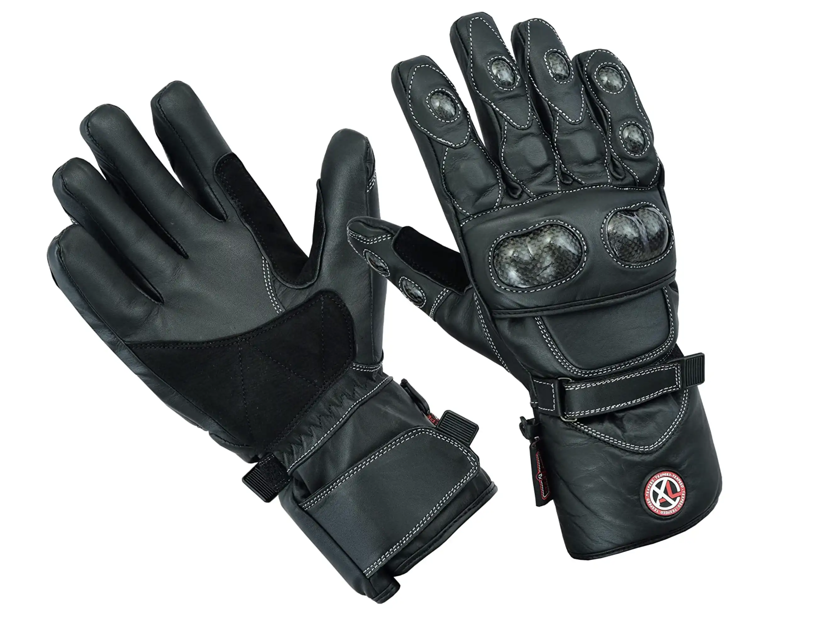 Texpeed Mens Winter Motorcycle Leather Gloves